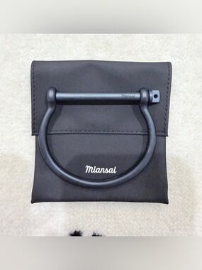 Miansai Matte Navy Blue Screw Cuff Threaded Bar Closure